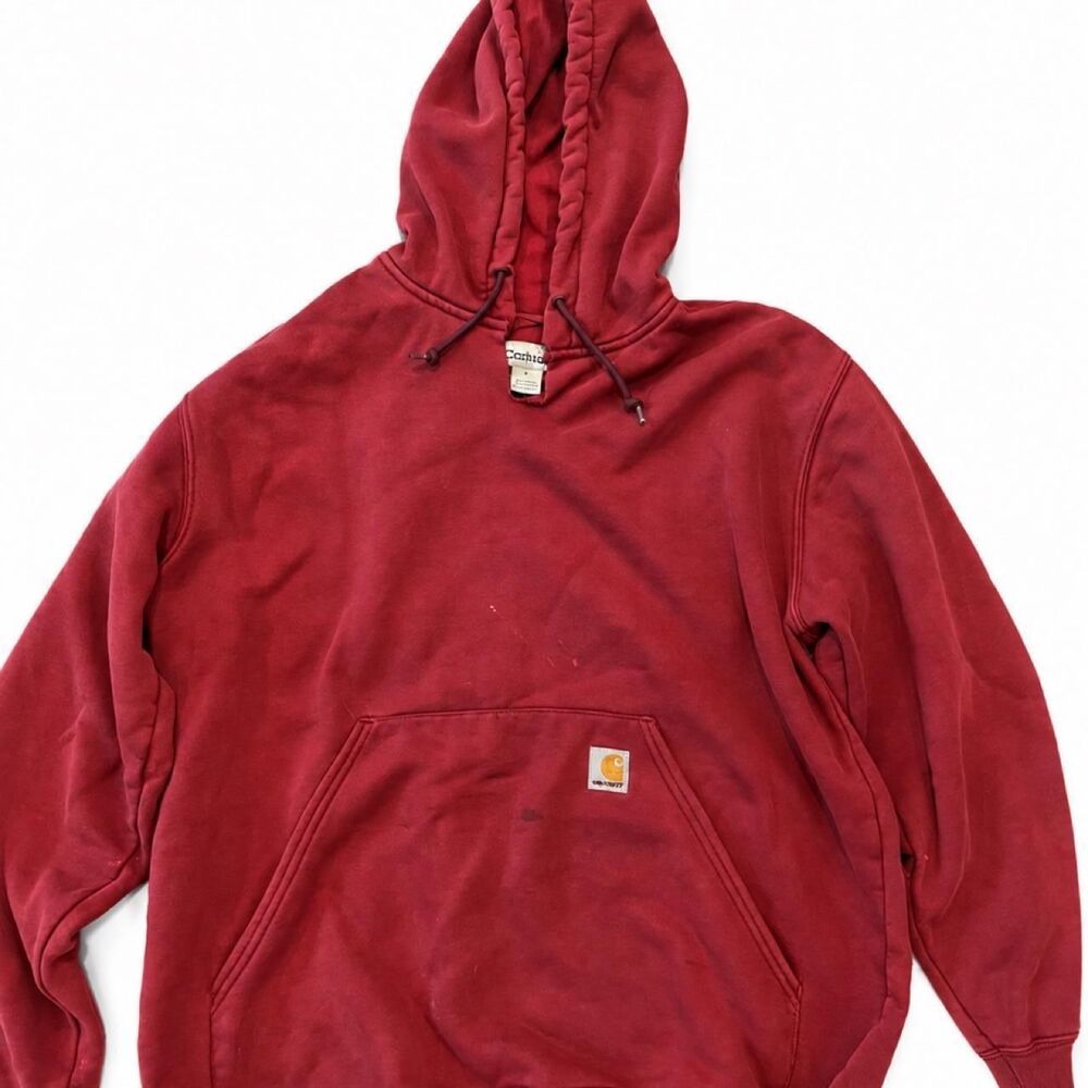 Carhartt Men's Red and Burgundy Hoodie